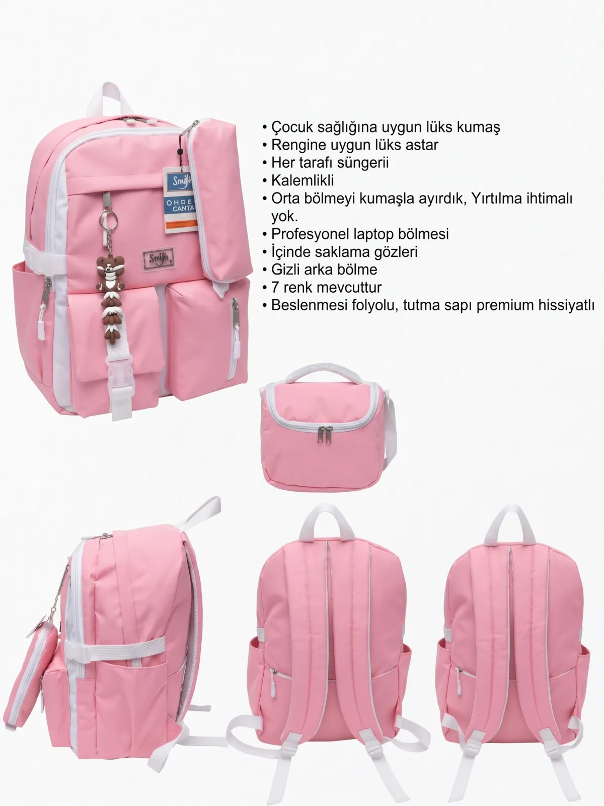 Detaylı Ergonomik Okul Sırt Çantası & Beslenme Seti 4
