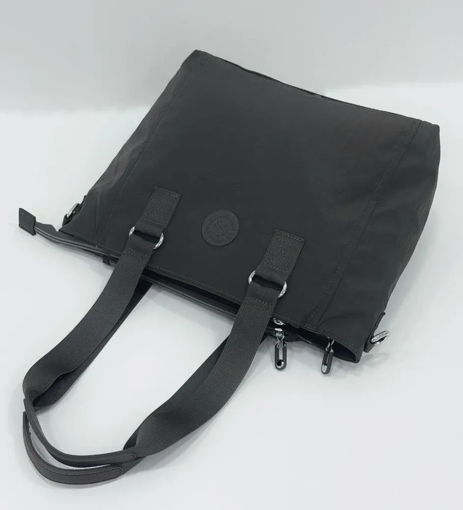 Sanmorris Krinkıl Kumaş Çok Bölmeli Kadın Omuz ve Çapraz Çanta 6